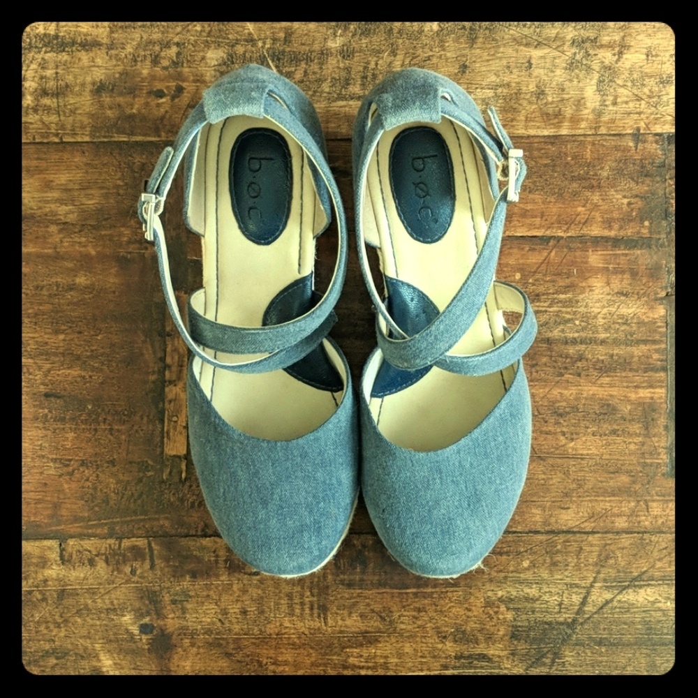 B.O.C. chambray espadrilles wedges